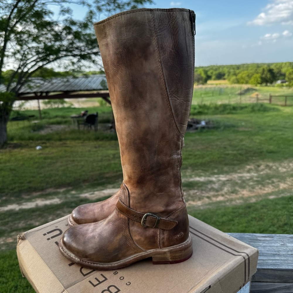 Bed Stu Brown Glaye Knee-High Heeled Boots - Picture 2 of 5